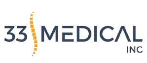 A black and white image of the word medic.