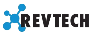 A black and white image of the word revted.